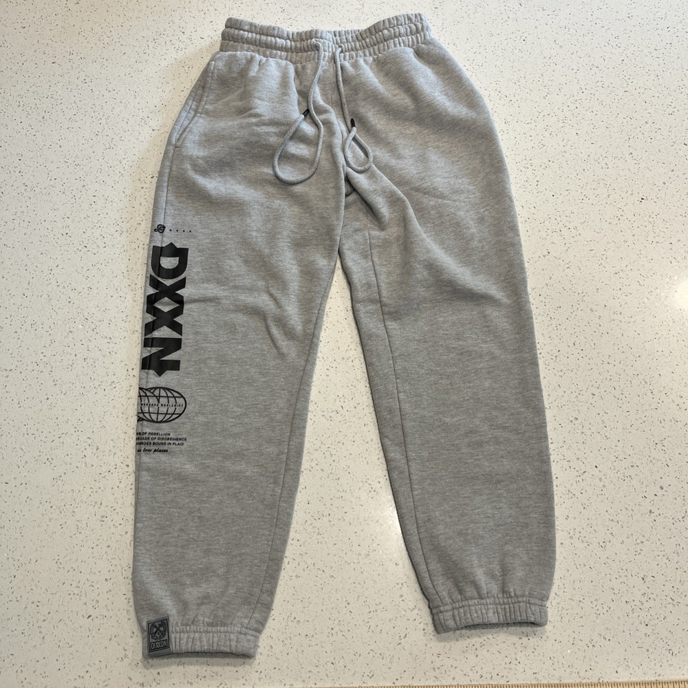DIXXON Flannel Sweatpants Joggers XS Mens Logo Activewear Grey